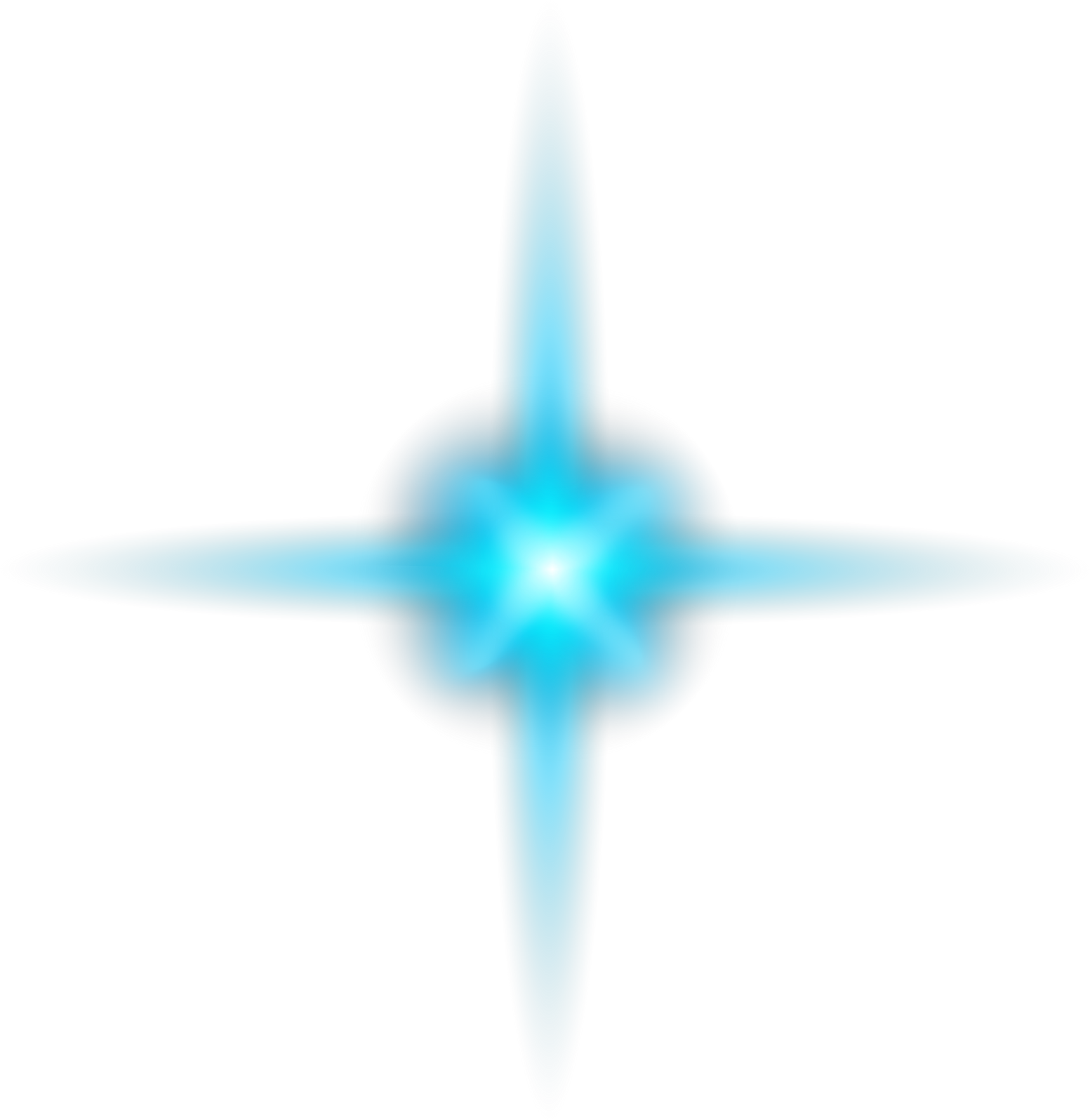 Blue Glowing Light Star or Shine Spark